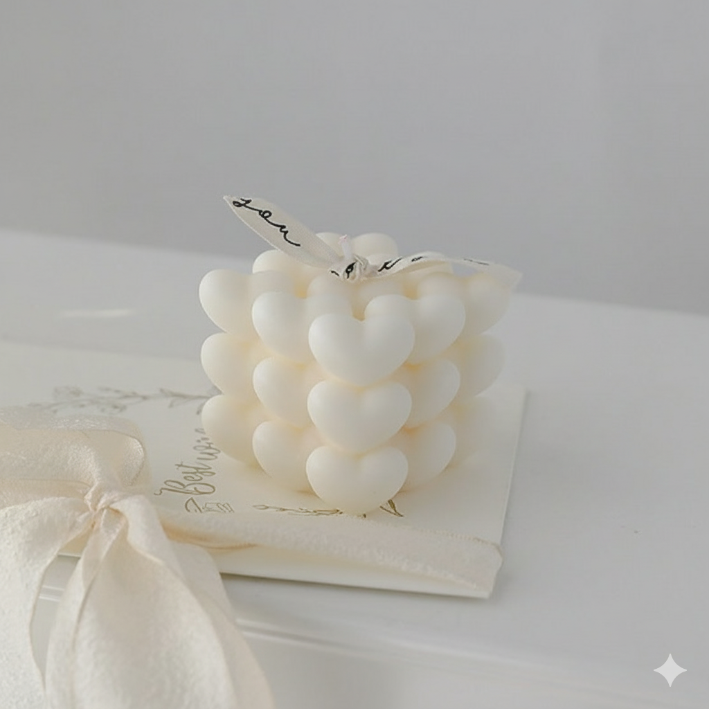 Bougie Décorative Cœurs  – Maison AM