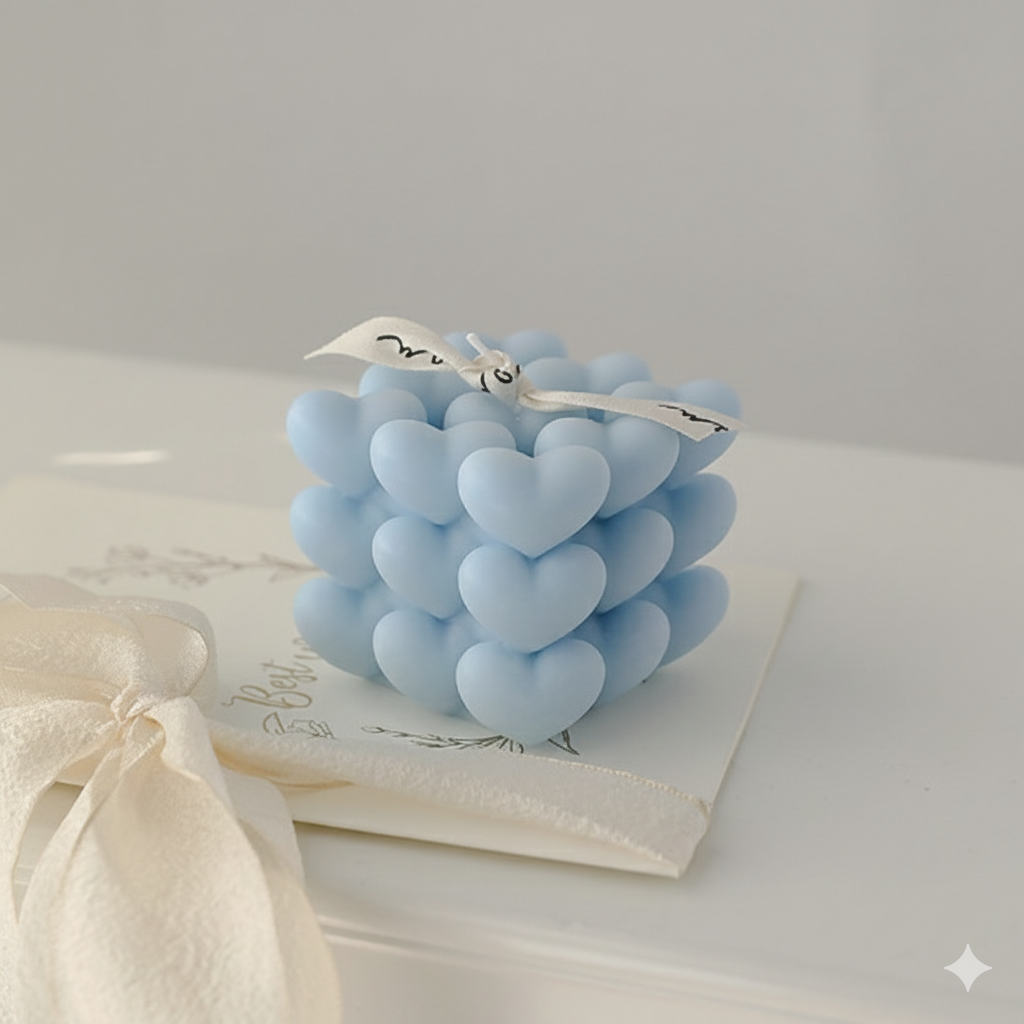 Bougie Décorative Cœurs  – Maison AM