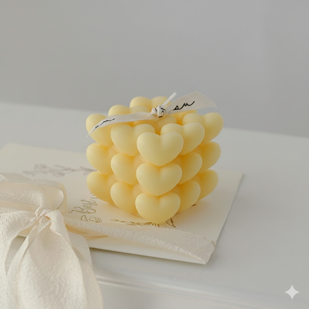 Bougie Décorative Cœurs  – Maison AM