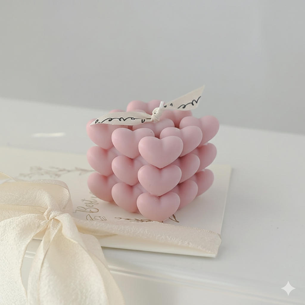 Bougie Décorative Cœurs  – Maison AM