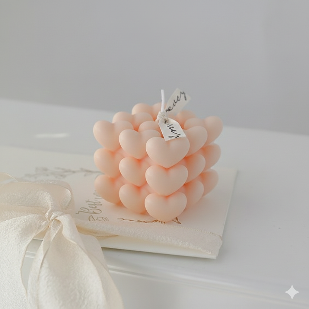 Bougie Décorative Cœurs  – Maison AM