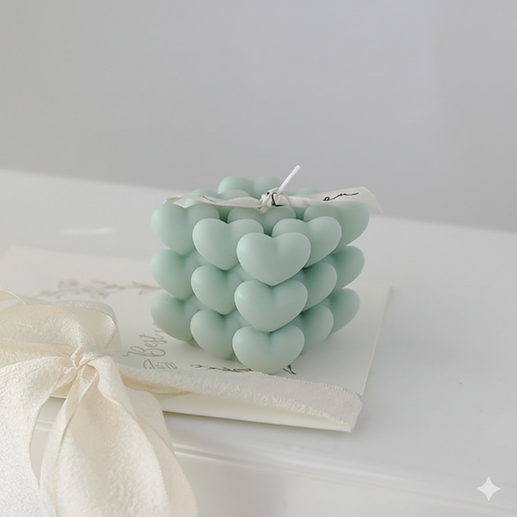 Bougie Décorative Cœurs  – Maison AM