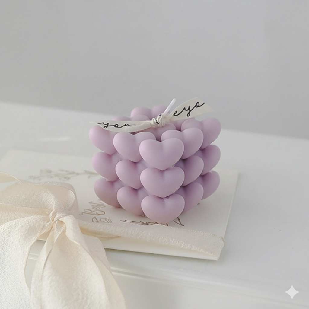 Bougie Décorative Cœurs  – Maison AM